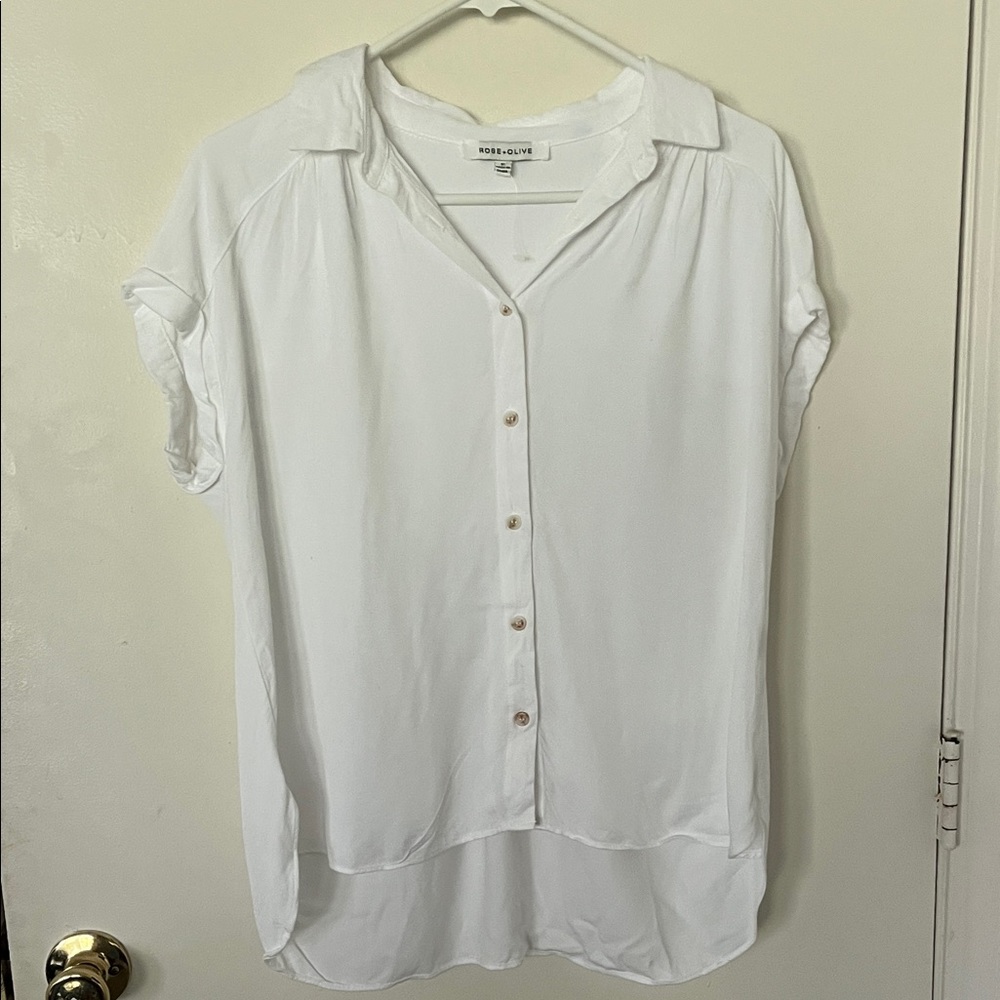 Rose & Olive White Button-Down Shirt